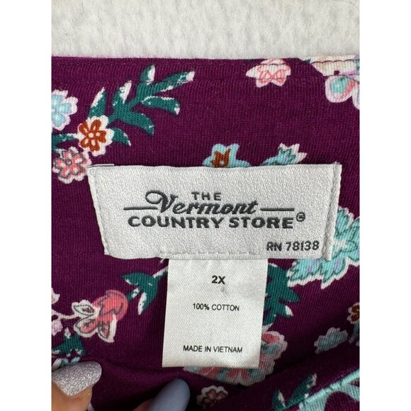 The Vermont Country store‎ floral 3/4 sleeve jersey knit dress sz 2X - Picture 2 of 8